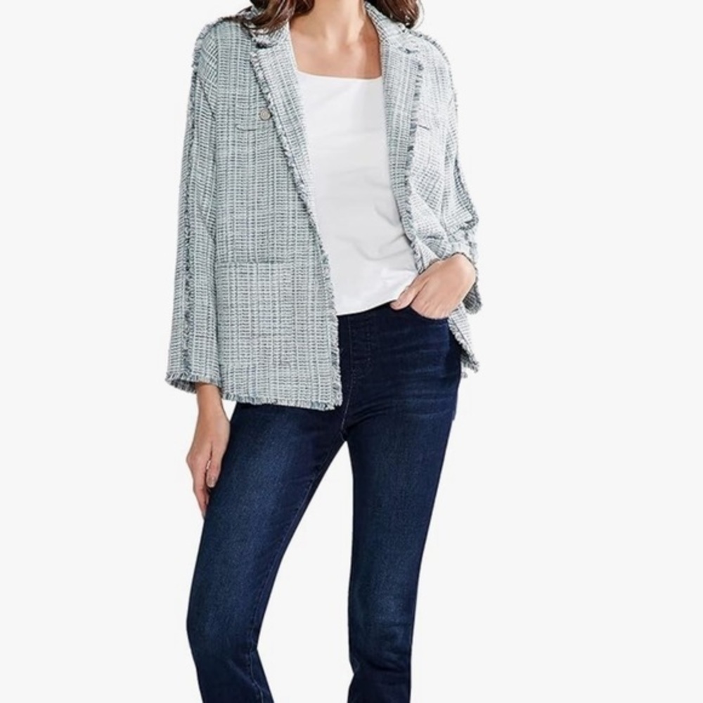 Nic+Zoe jacket Vapor Blues Button long sleeve outerwear new Size medium